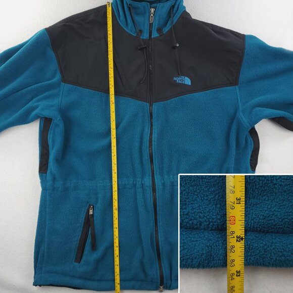 North Face Vintage Fleece Jacket Full Zip Hooded Side Zip Made USA Men's XL - Picture 5 of 15